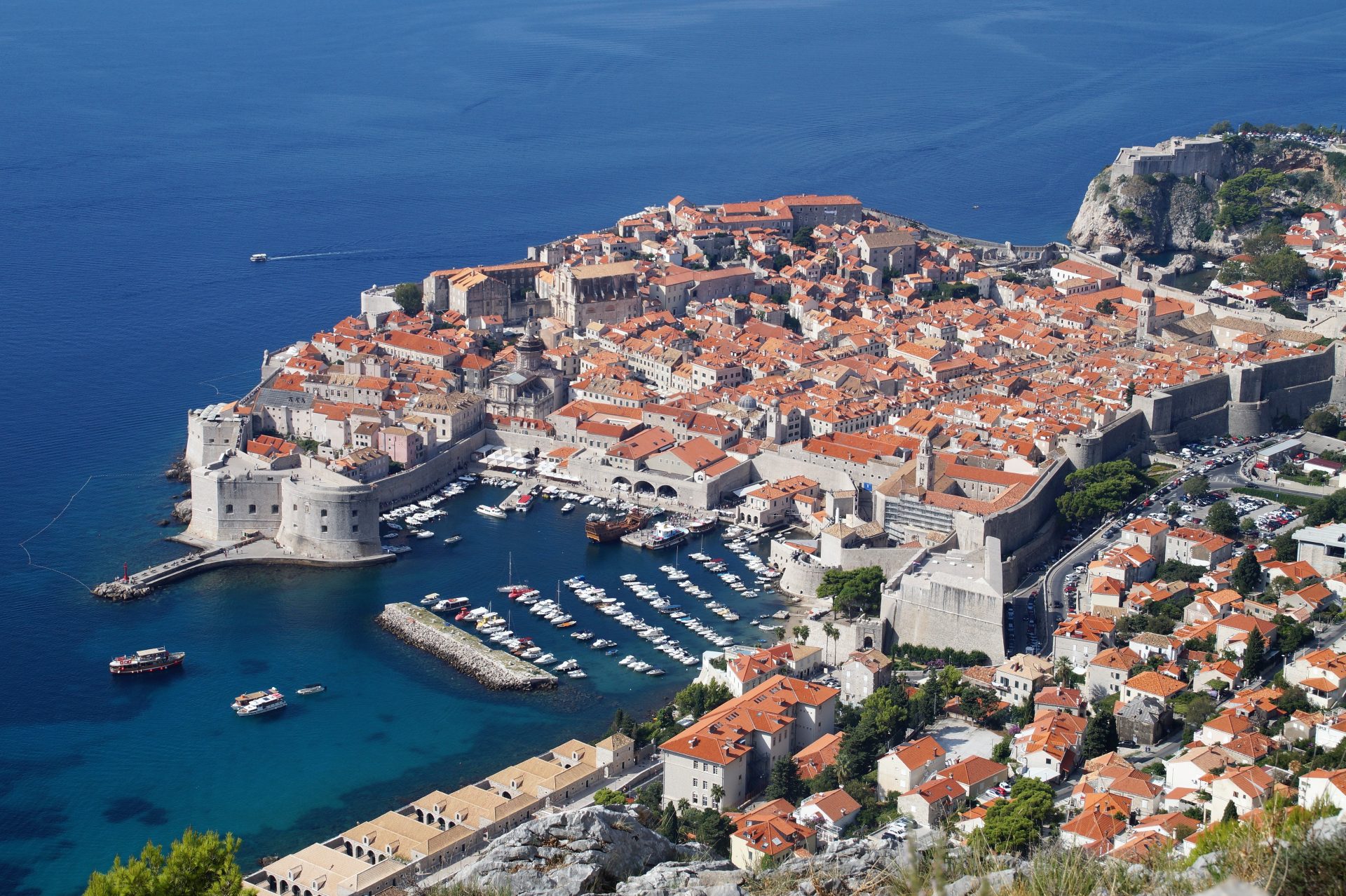 Panorámica aérea de la ciudad de Dubrovnik