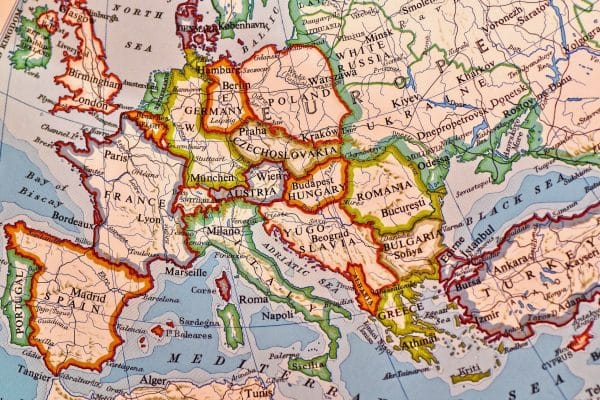 Mapa de Europa para ilustrar una Guía para un viaje Inolvidable por el continente.