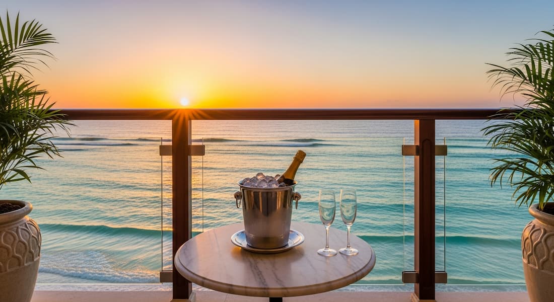 Terraza exclusiva frente al mar para disfrutar del Presupuesto Luna de Miel 2026