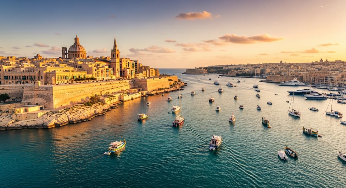 Panorámica del puerto de La Valeta en Malta Mediterráneo 2026