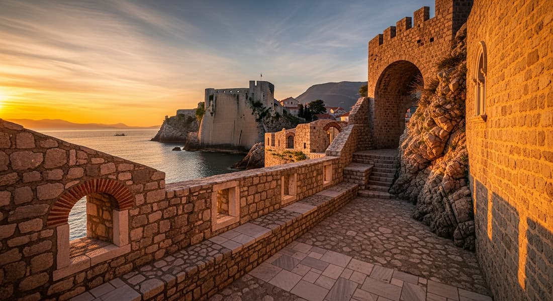 casco antiguo de Budva con murallas venecianas y mar Adriático